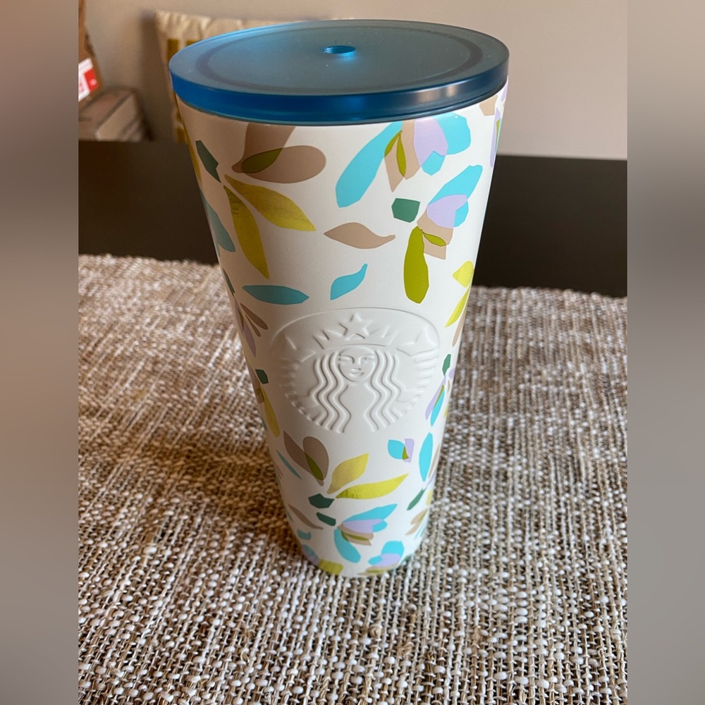Starbucks 24oz Stainless Floral White‎ Multi-Color limited Release Venti